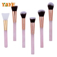 Factory Price OEM 6Pcs Synthetic Hair Makeup Brush Rose Quartz Handle Make Up Brushes Set